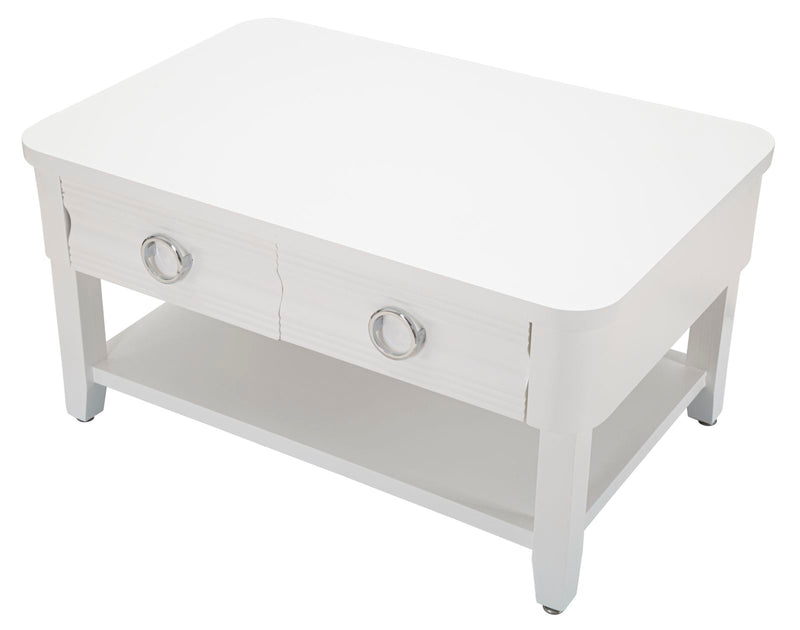 Table basse rectangulaire blanche