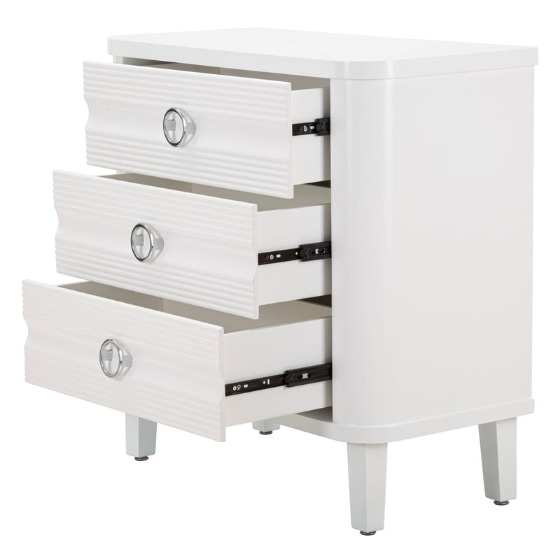 Commode en bois blanc avec tiroirs – Rangement pour chambre à coucher Shine