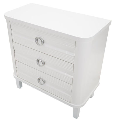 Commode en bois blanc avec tiroirs – Rangement pour chambre à coucher Shine