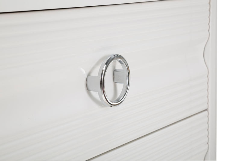 Commode en bois blanc avec tiroirs – Rangement pour chambre à coucher Shine