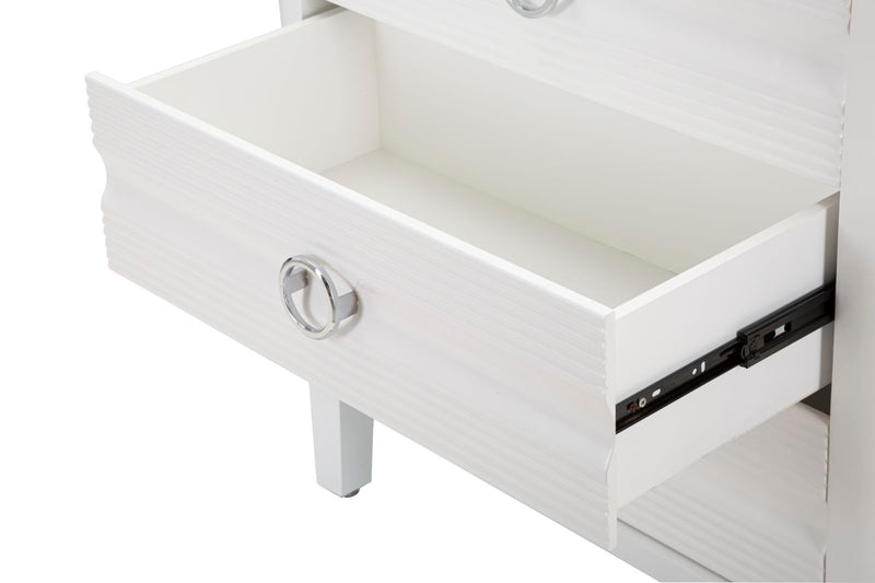 Commode en bois blanc avec tiroirs – Rangement pour chambre à coucher Shine