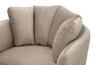 Fauteuil en tissu gris – Fauteuil d'appoint rembourré Kiev