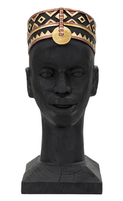 Statue de tête d'homme africain (décoration moderne)