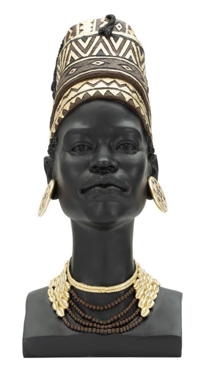 Statue de tête de femme africaine (décoration moderne)