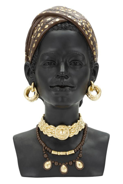 Sculpture de tête de femme africaine (décoration moderne)