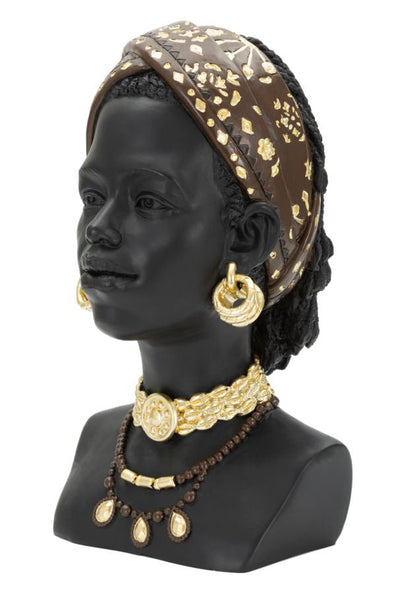 Sculpture de tête de femme africaine (décoration moderne)