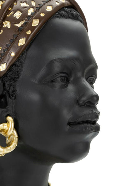 Sculpture de tête de femme africaine (décoration moderne)