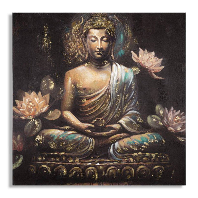 Peinture sur toile de Bouddha finition à la main