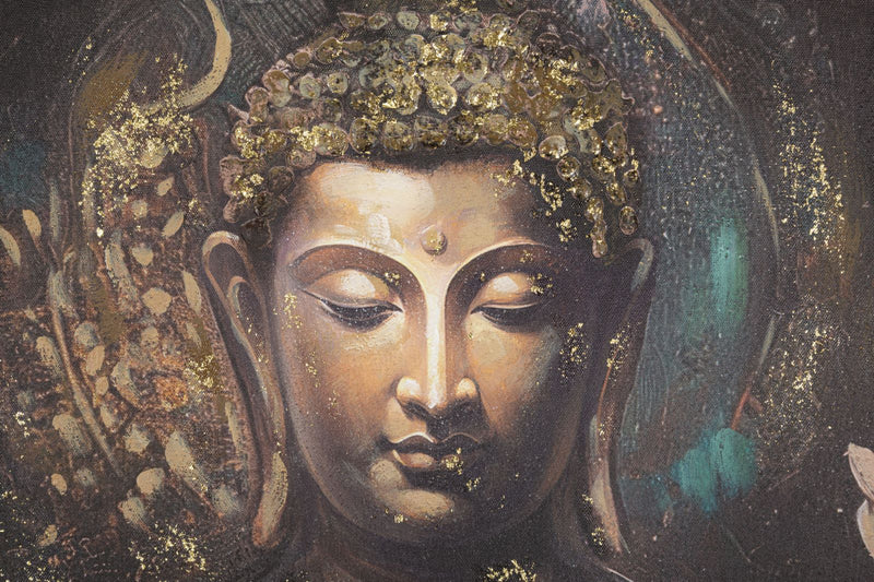 Peinture sur toile de Bouddha finition à la main