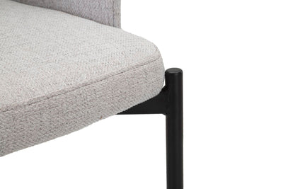 Paire de chaises grises avec pieds en métal noir, design années 70