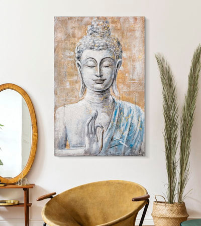 Peinture sur toile de Bouddha finition à la main