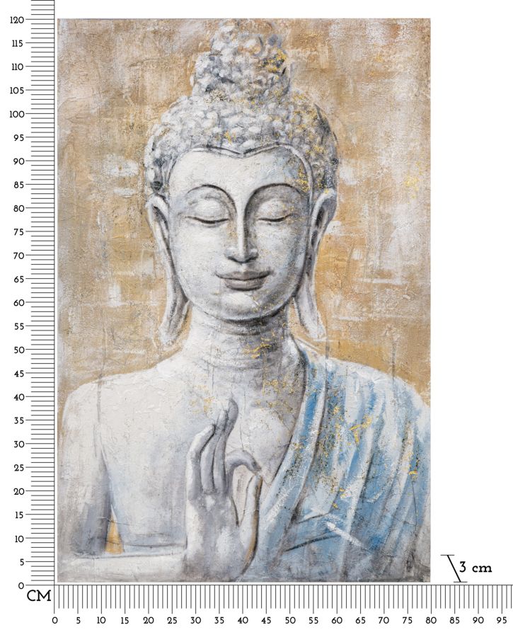 Peinture sur toile de Bouddha finition à la main