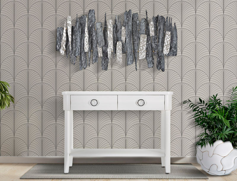 Console en bois blanc avec tiroirs – Collection Shine