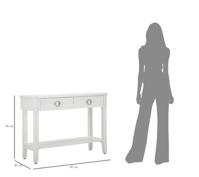 Console en bois blanc avec tiroirs – Collection Shine