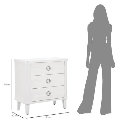 Commode en bois blanc avec tiroirs – Rangement pour chambre à coucher Shine