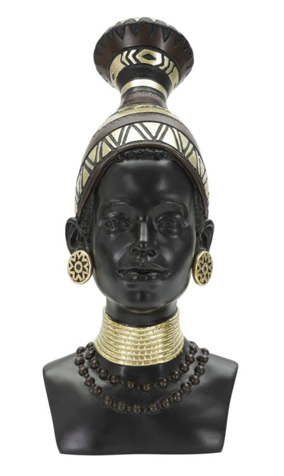 Sculpture de tête de femme africaine (décoration moderne)