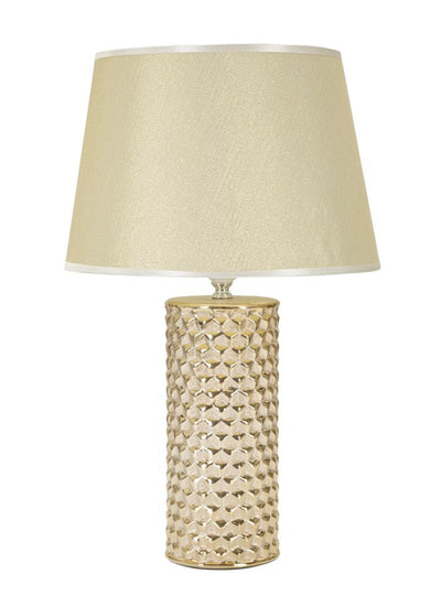 Lampe à poser Glam en céramique beige et dorée