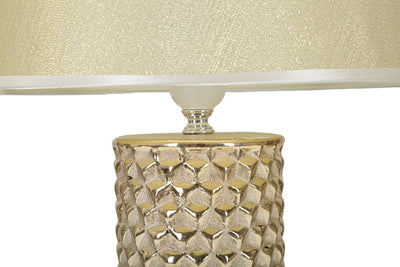 Lampe à poser Glam en céramique beige et dorée