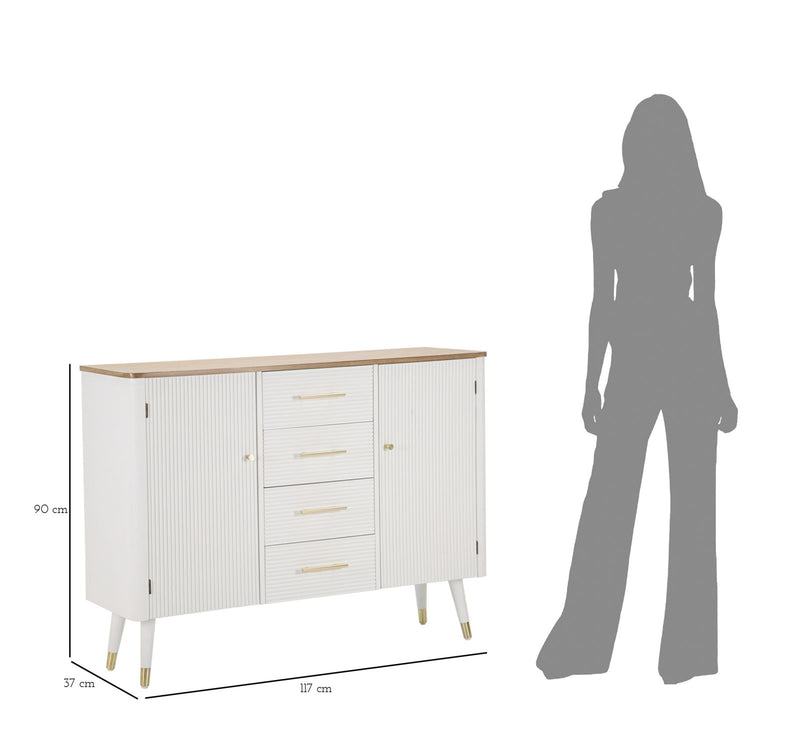 Armoire en bois blanc avec tiroirs – Rangement Matera