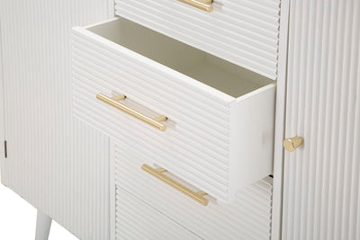 Armoire en bois blanc avec tiroirs – Rangement Matera