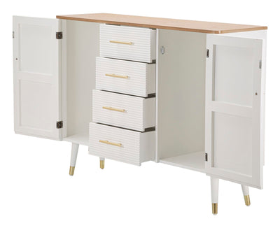 Armoire en bois blanc avec tiroirs – Rangement Matera