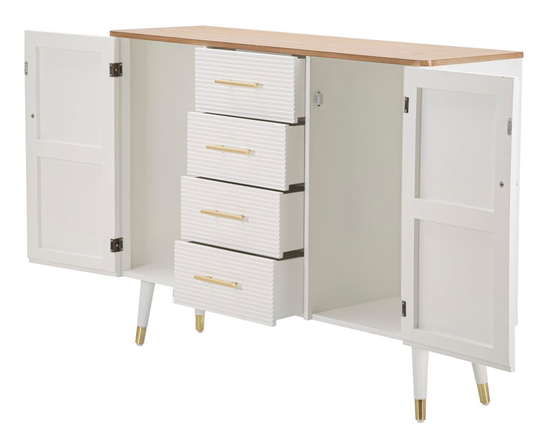 Armoire en bois blanc avec tiroirs – Rangement Matera