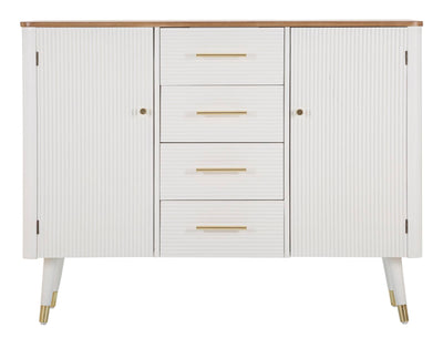 Armoire en bois blanc avec tiroirs – Rangement Matera