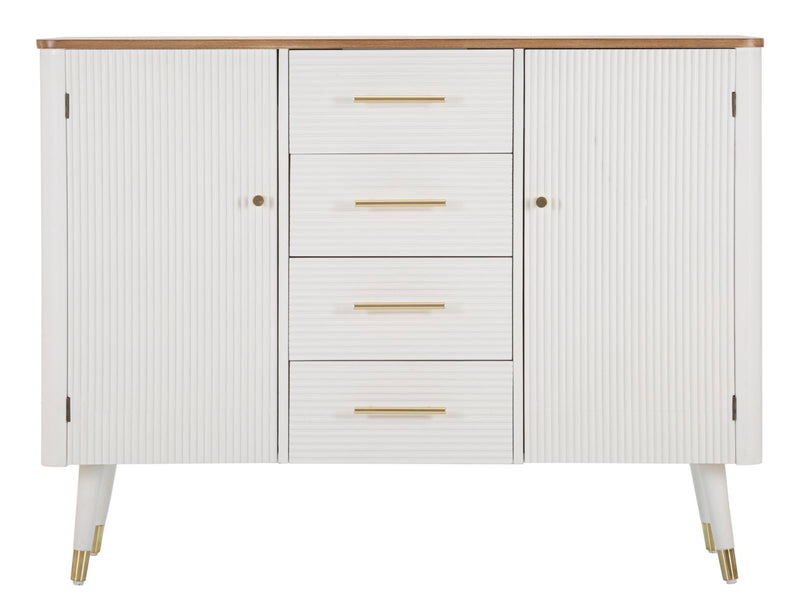 Armoire en bois blanc avec tiroirs – Rangement Matera