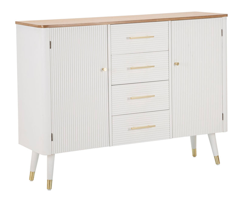 Armoire en bois blanc avec tiroirs – Rangement Matera