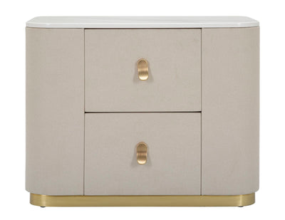 Table de chevet crème avec tiroir – Table de chevet beauté