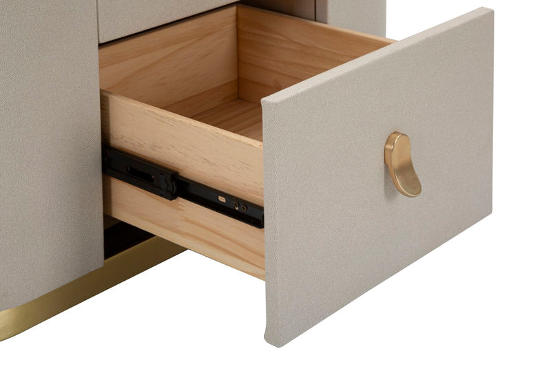 Table de chevet crème avec tiroir – Table de chevet beauté