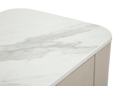 Table de chevet crème avec tiroir – Table de chevet beauté