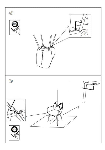 Chaise vert armée avec pieds en métal noir (paire)