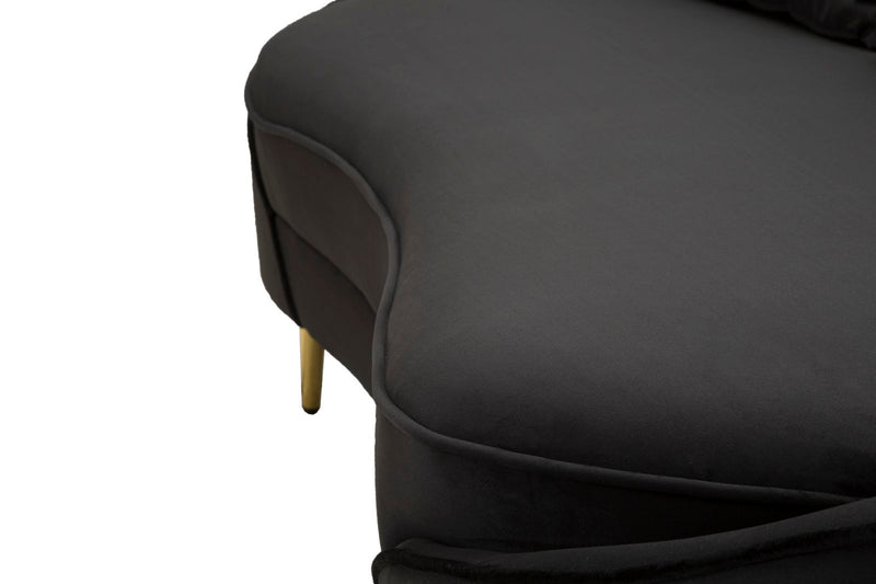 Canapé 3 places en tissu noir avec coussins – Canapé moderne Oslo