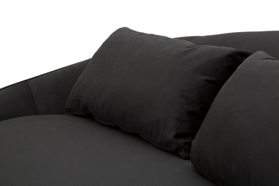 Canapé 3 places en tissu noir avec coussins – Canapé moderne Oslo