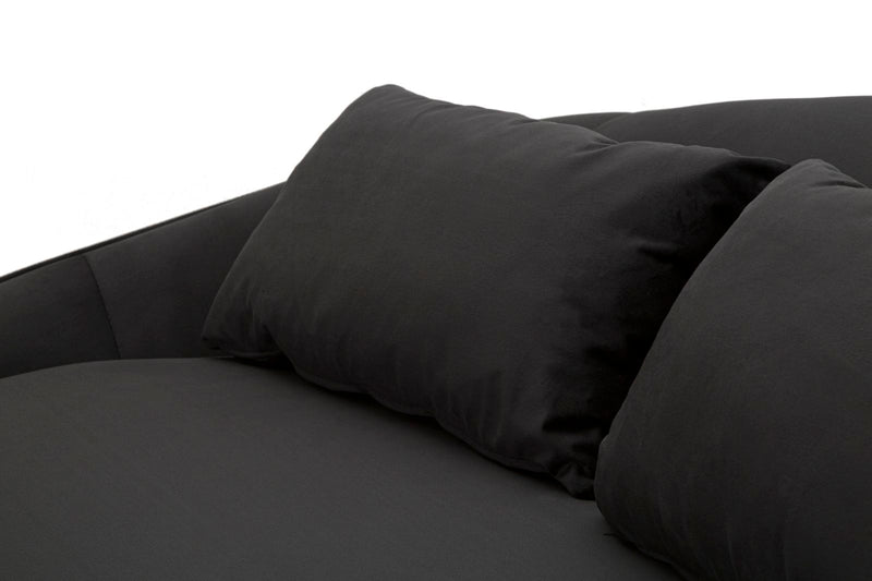 Canapé 3 places en tissu noir avec coussins – Canapé moderne Oslo