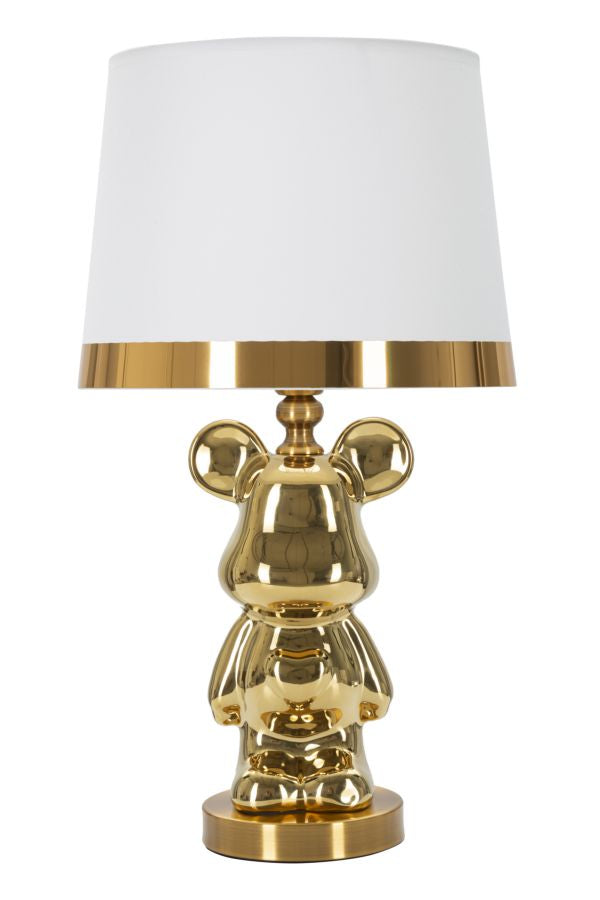 Lampe de table de luxe nounours doré et blanc