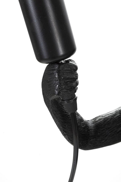 Lampe de table singe noire sur pied