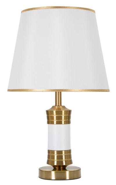 Lampe de table de luxe dorée et blanche