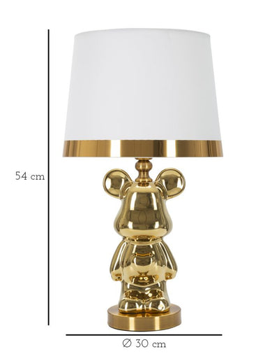 Lampe de table de luxe nounours doré et blanc