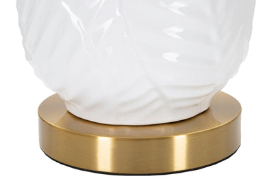 Lampe de table de luxe en céramique blanche et dorée