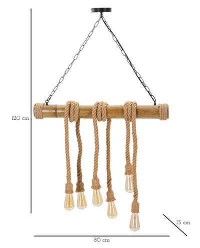 Suspension en bambou et corde – Natural Hanging Light