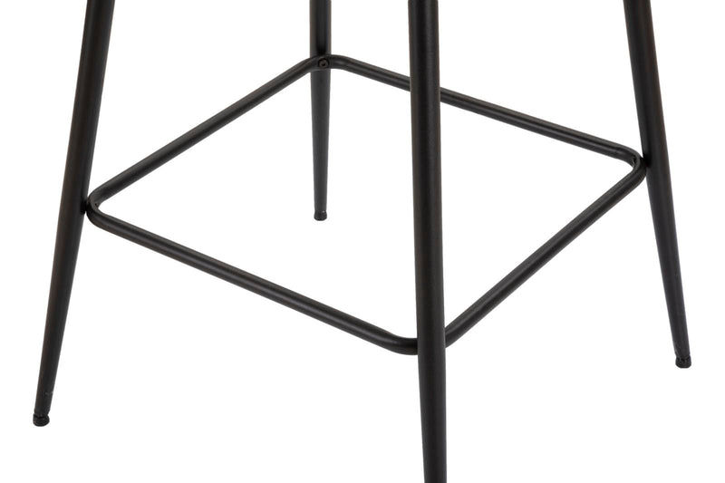 Tabouret de bar gris clair avec pieds en métal noir (paire)