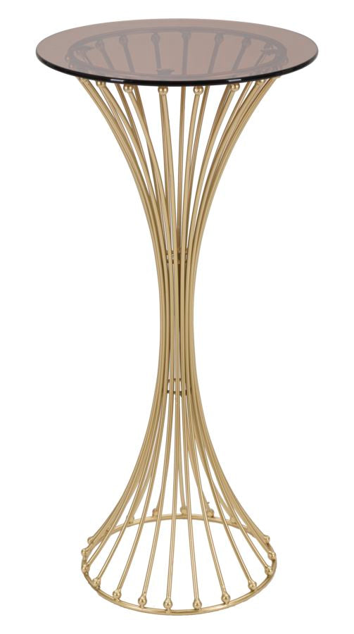 Table à piètement métallique doré avec base décorative – Style moderne Centur