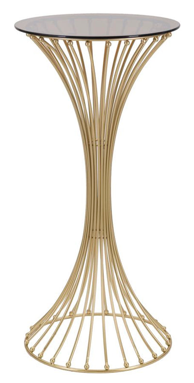 Table de bar en métal doré avec base décorative – Table d'appoint Centur