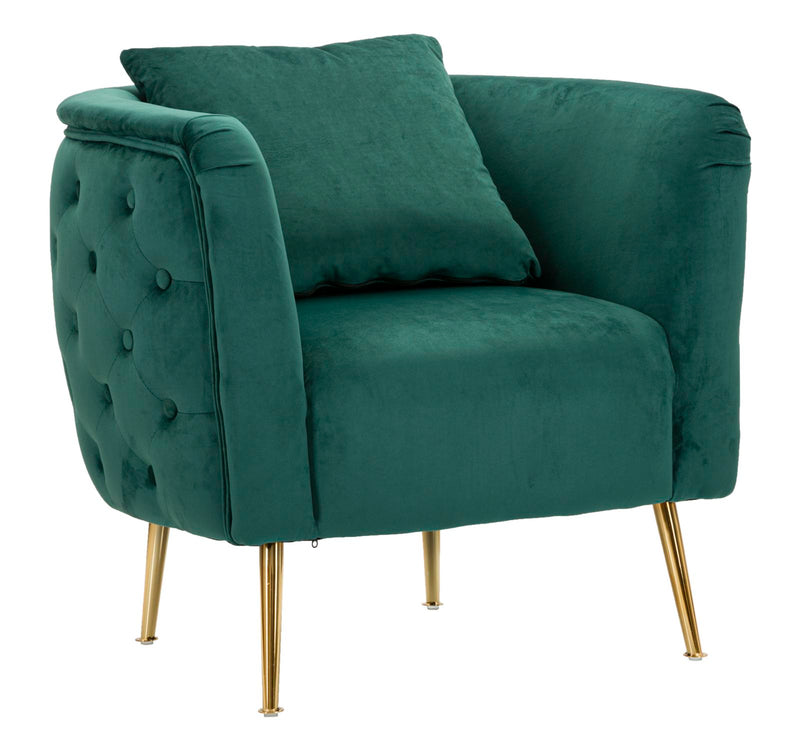 Fauteuil en velours vert émeraude – Fauteuil d&