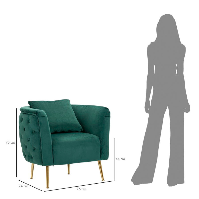 Fauteuil en velours vert émeraude – Fauteuil d&