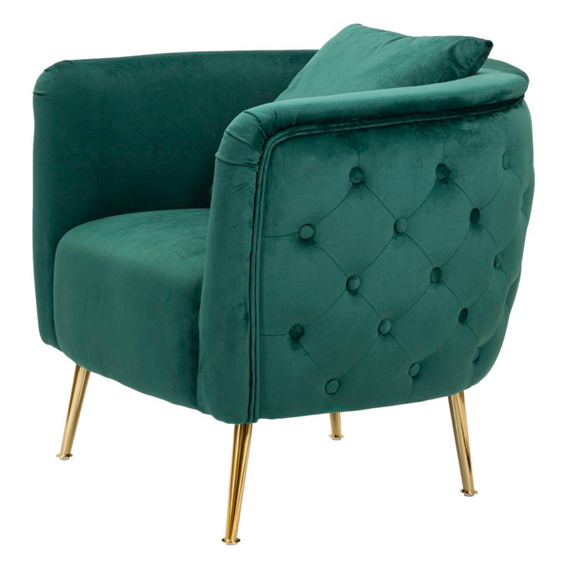 Fauteuil en velours vert émeraude – Fauteuil d&