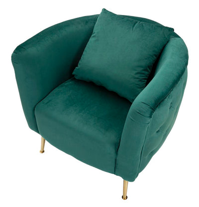 Fauteuil en velours vert émeraude – Fauteuil d'appoint rembourré Bucarest