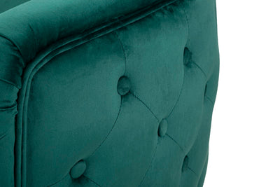 Fauteuil en velours vert émeraude – Fauteuil d'appoint rembourré Bucarest
